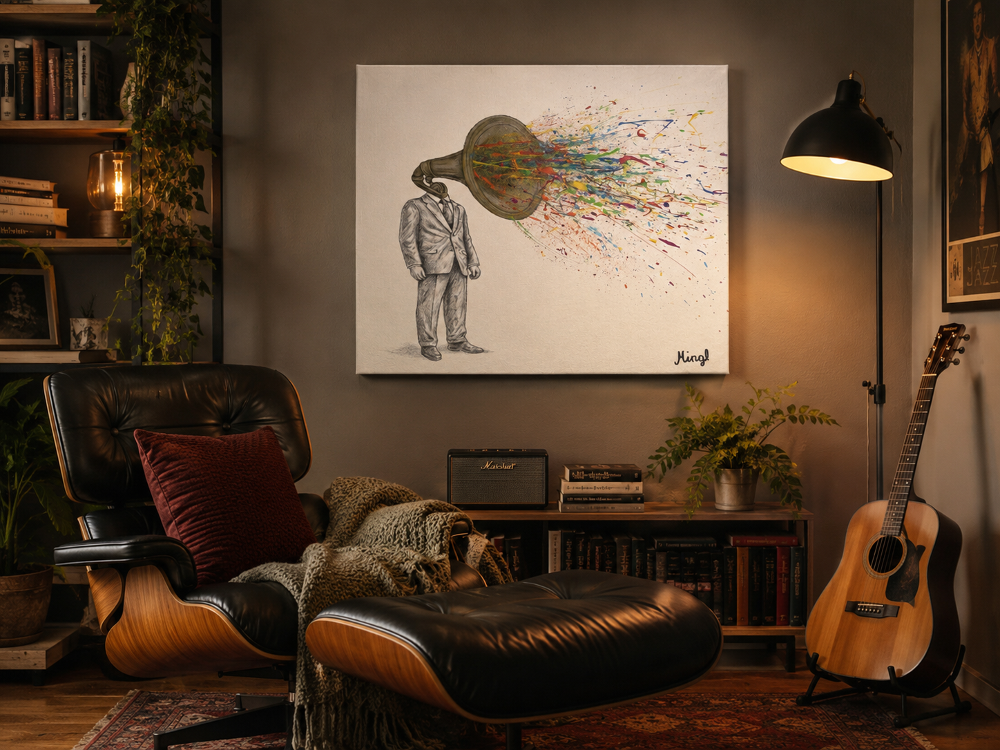 Mockup von Frequency of life im Raum